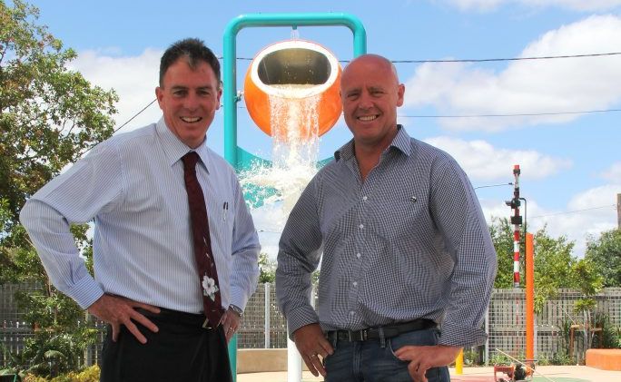 Mayor Gerard O'Connell and councillor Darren Everard at the Maryborough Aquatic Centre. Mayor Gerard O'Connell and councillor Darren Everard at the Maryborough Aquatic Centre.